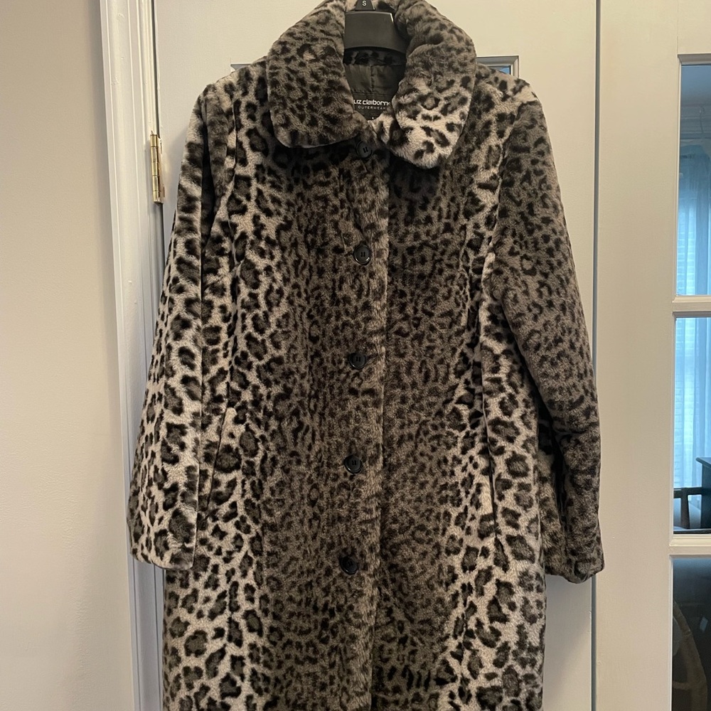 Liz Claiborne Animal Print Teddy Jacket